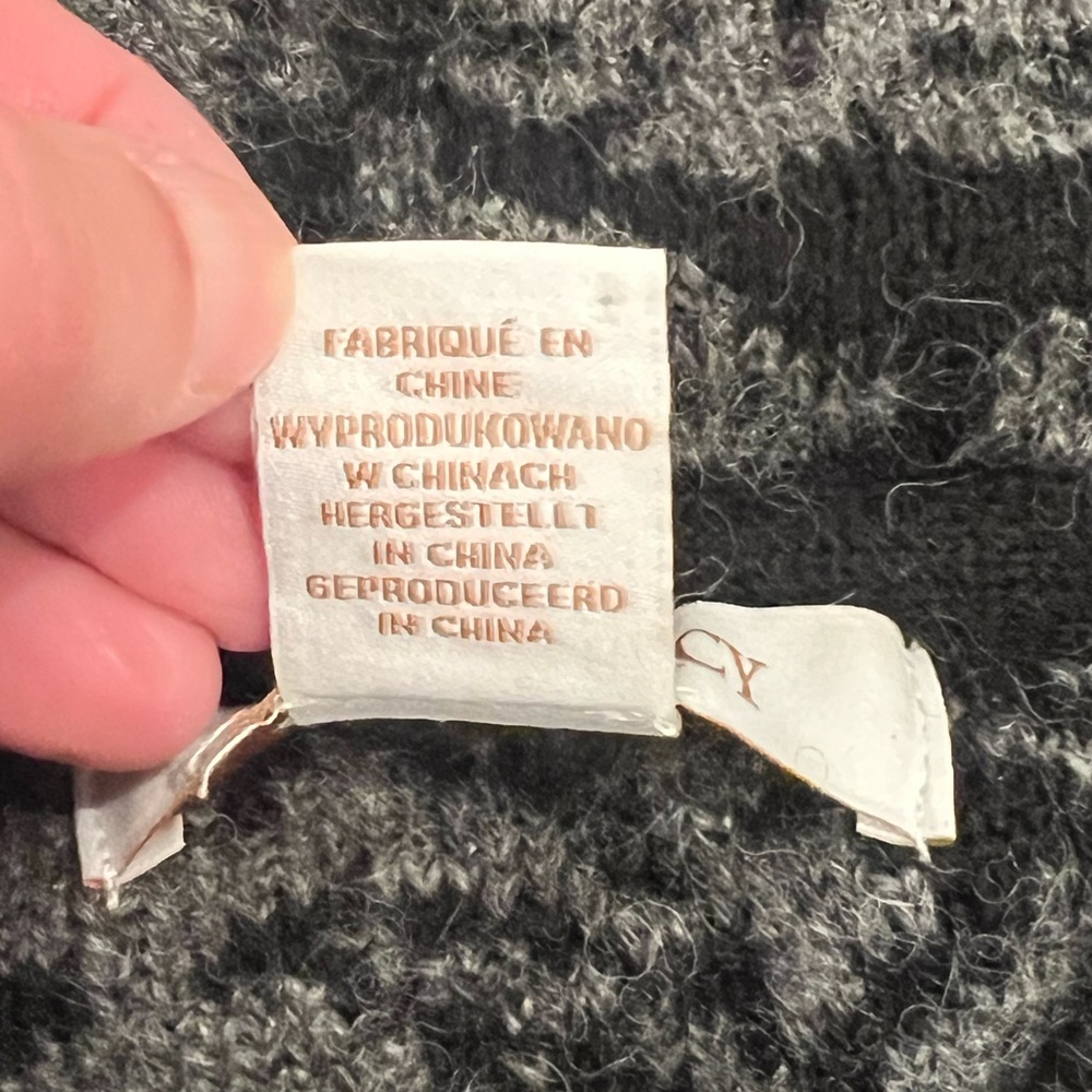 Ellen Tracy Wool Blend One Button Cardigan |Gray & Black Roses | SZ L | Like New - Picture 10 of 11